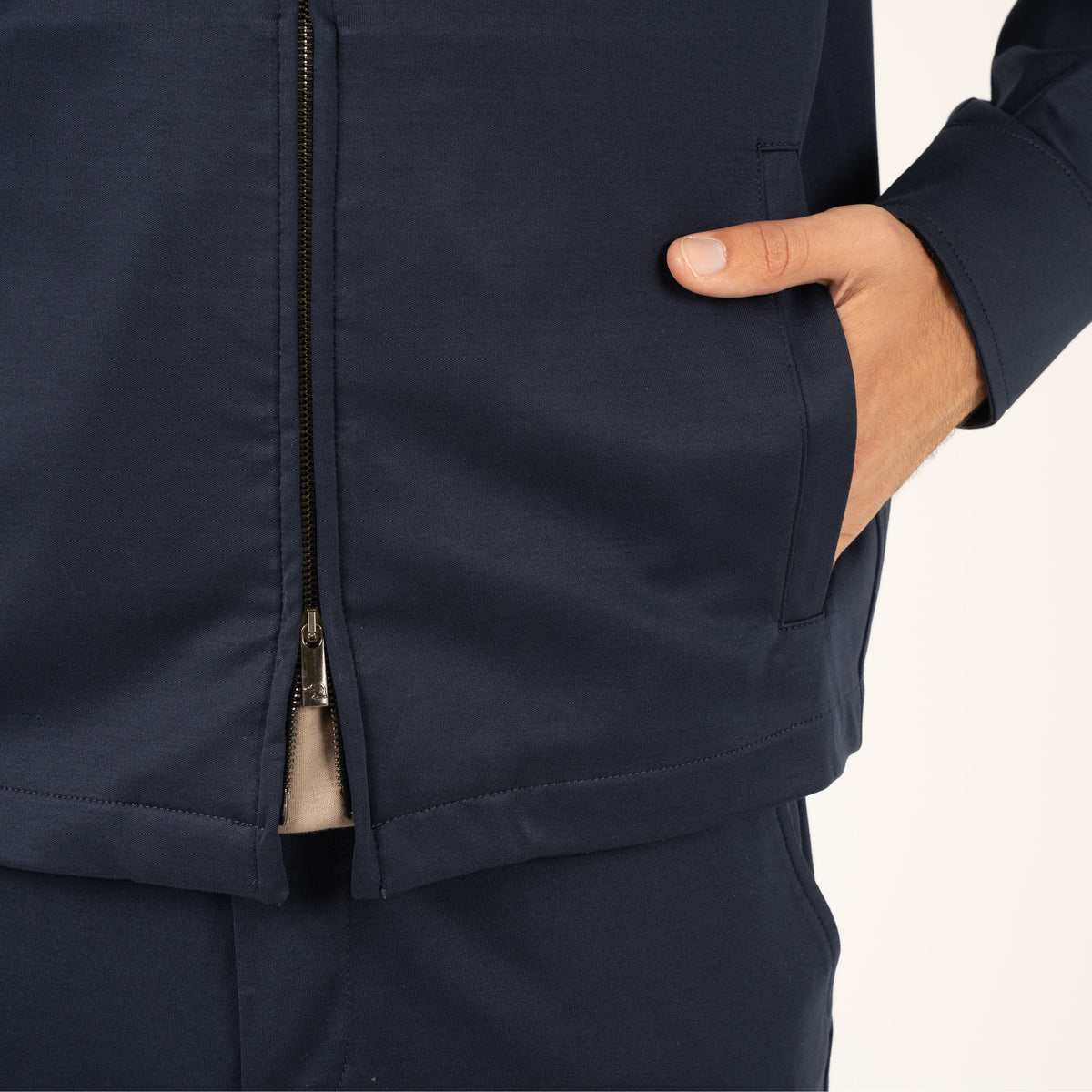 Valenza Overshirt met Rits Blauw | Interlock Supima