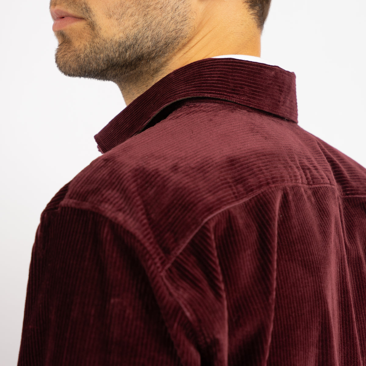 Maurizio Baldassari Overshirt Corduroy Bordeaux Rood | Army Spread Collar Shirt