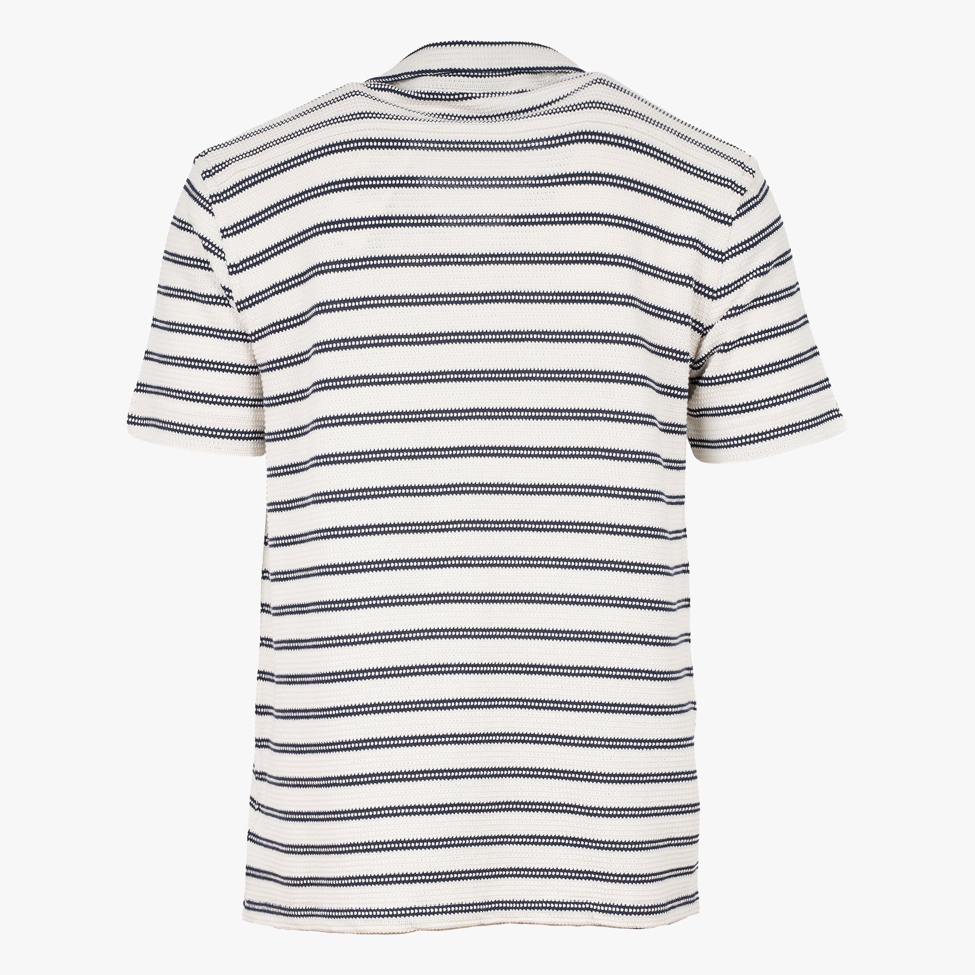 Ralph Lauren Overhemd Korte Mouw Blauw Gestreept |  Pointelle-Ribbed