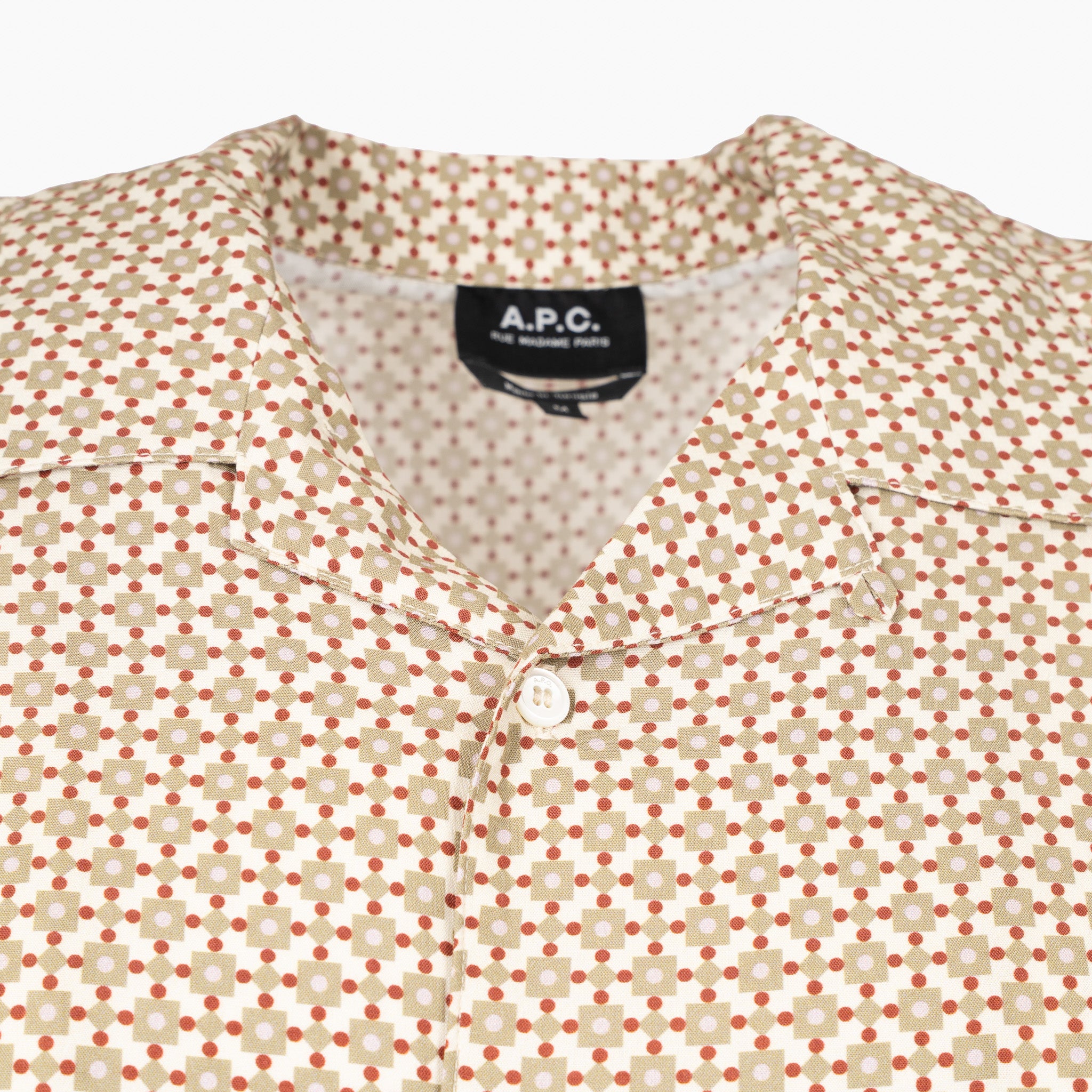 A.P.C. Korte Mouwen Overhemd Beige Print | Bennet
