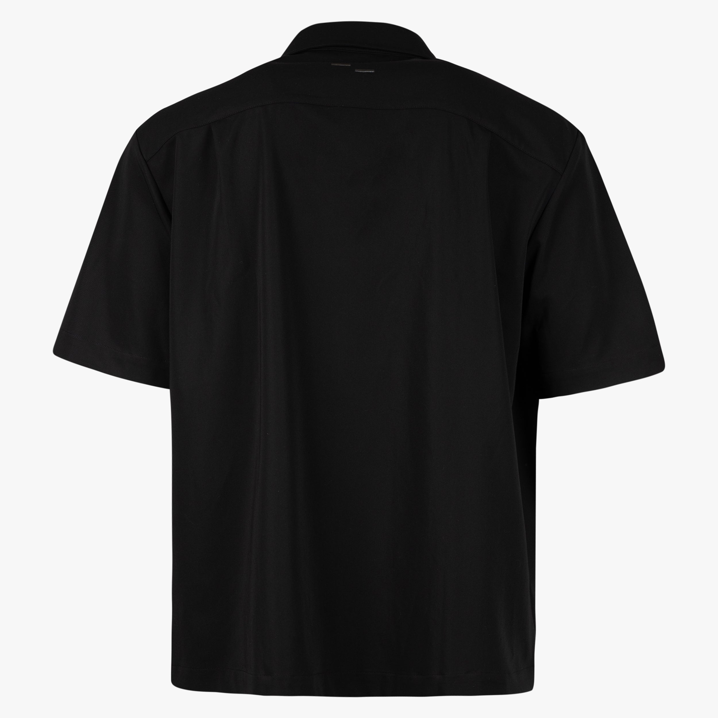 Filling Pieces Overhemd Korte Mouwen Zwart | Resort Shirt Drapy