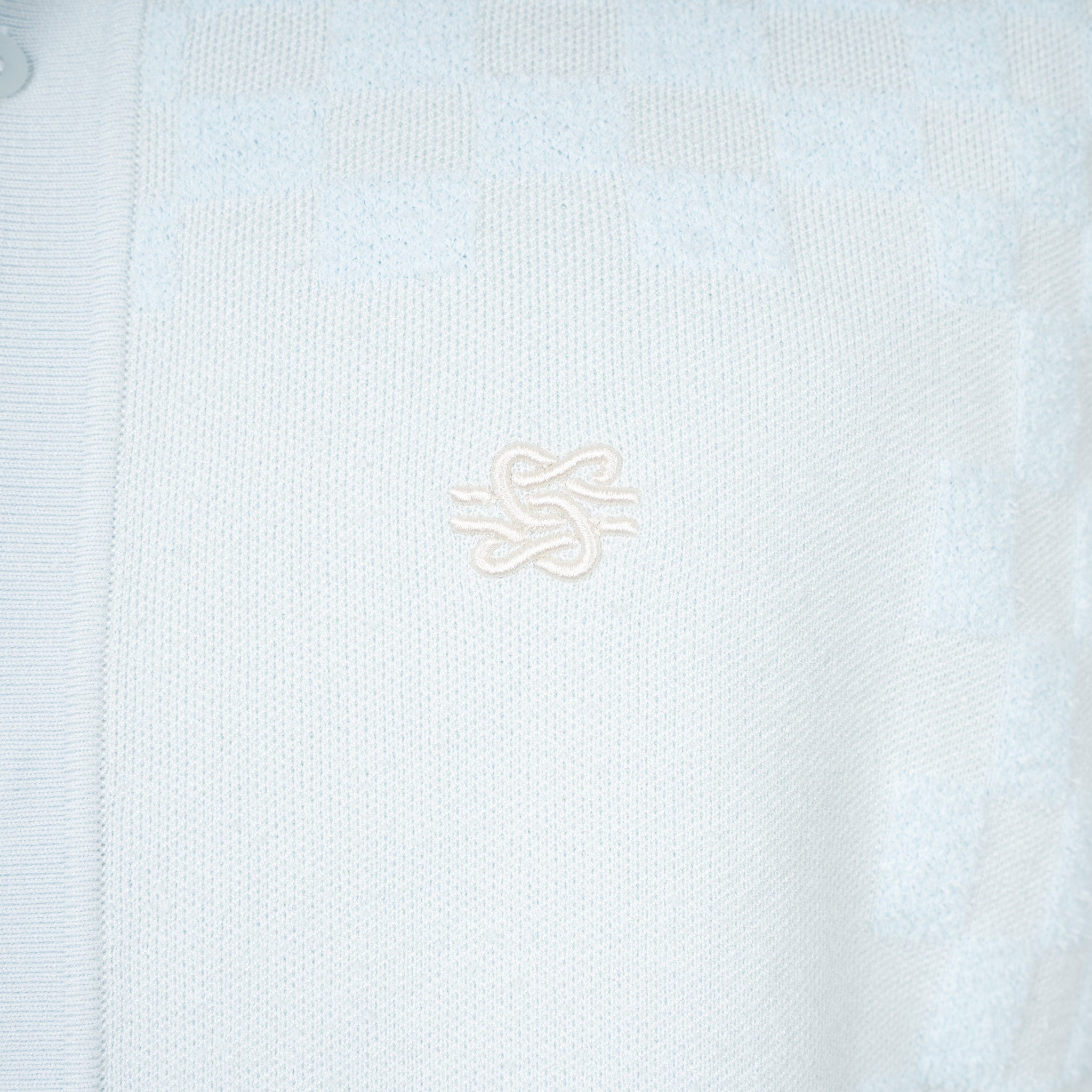 Filling Pieces Doorknoop Polo Lichtblauw | Knit Resort Shirt