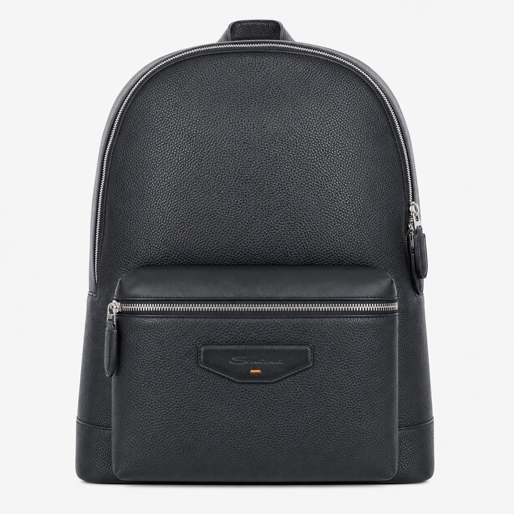 Santoni Rugzak Zwart | Tumbled Leather