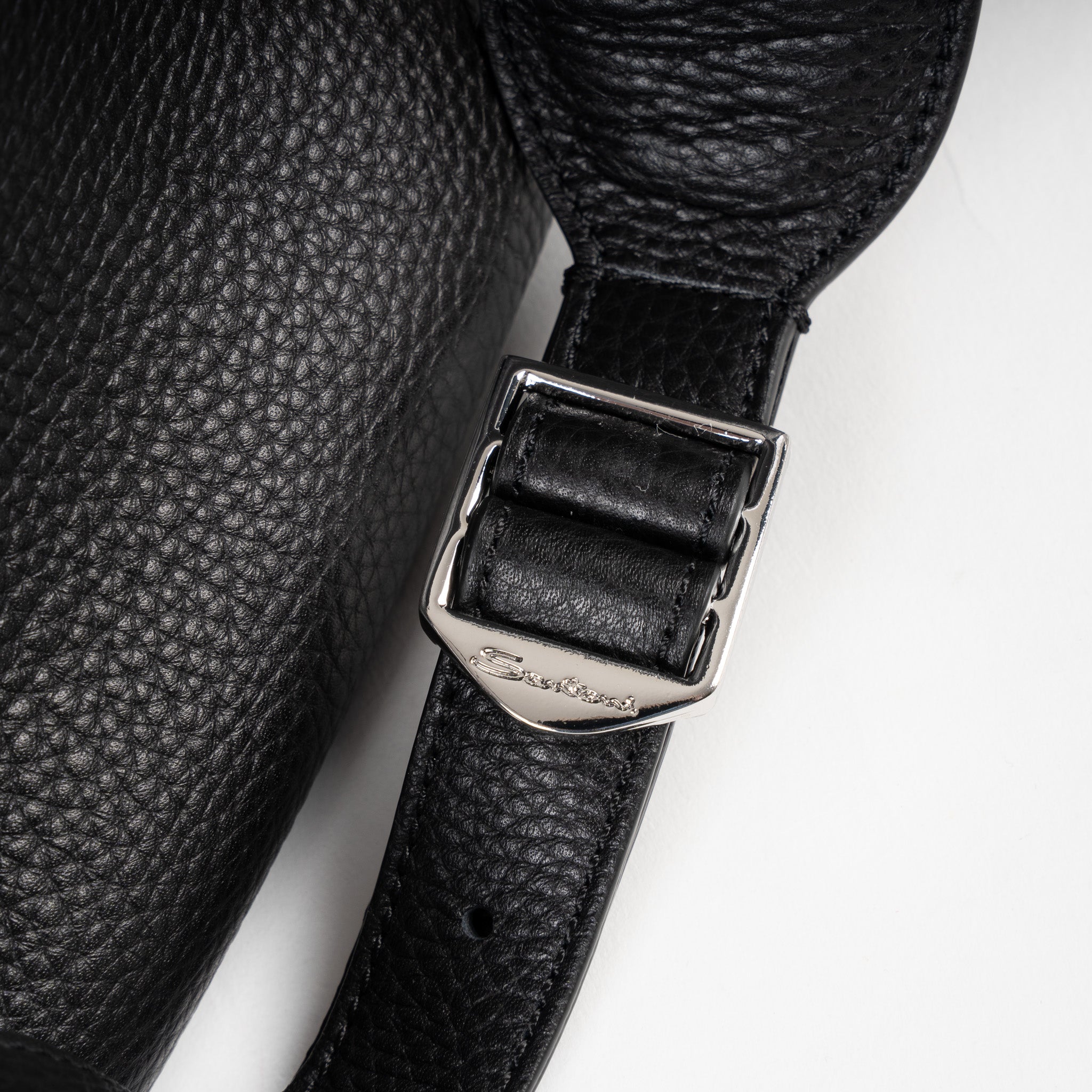 Santoni Rugzak Zwart | Tumbled Leather