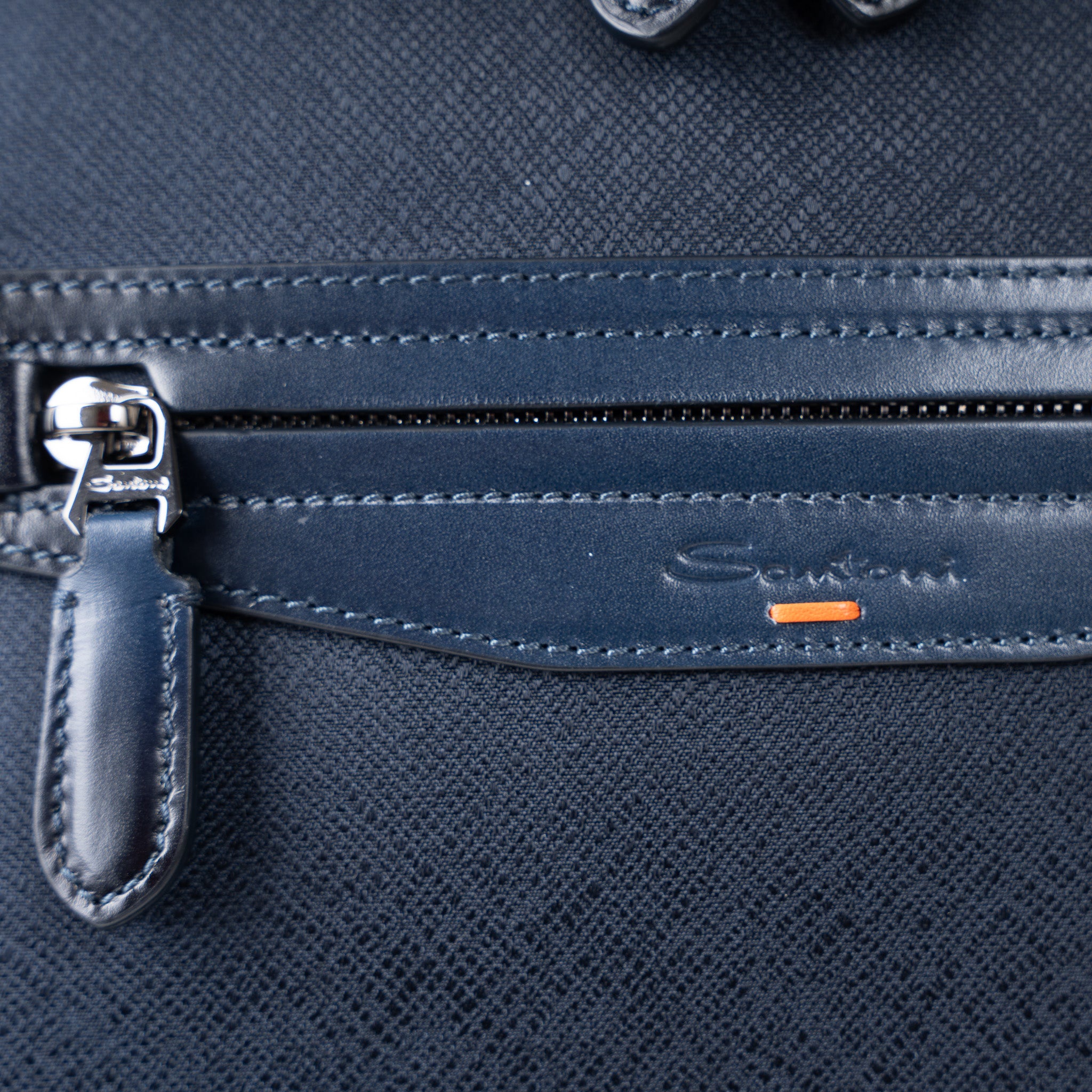 Santoni Rugzak Blauw | Leather & Nylon