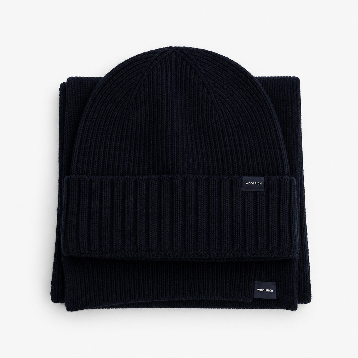 Woolrich Cadeauset Muts en Sjaal Blauw | Merino Wolmix