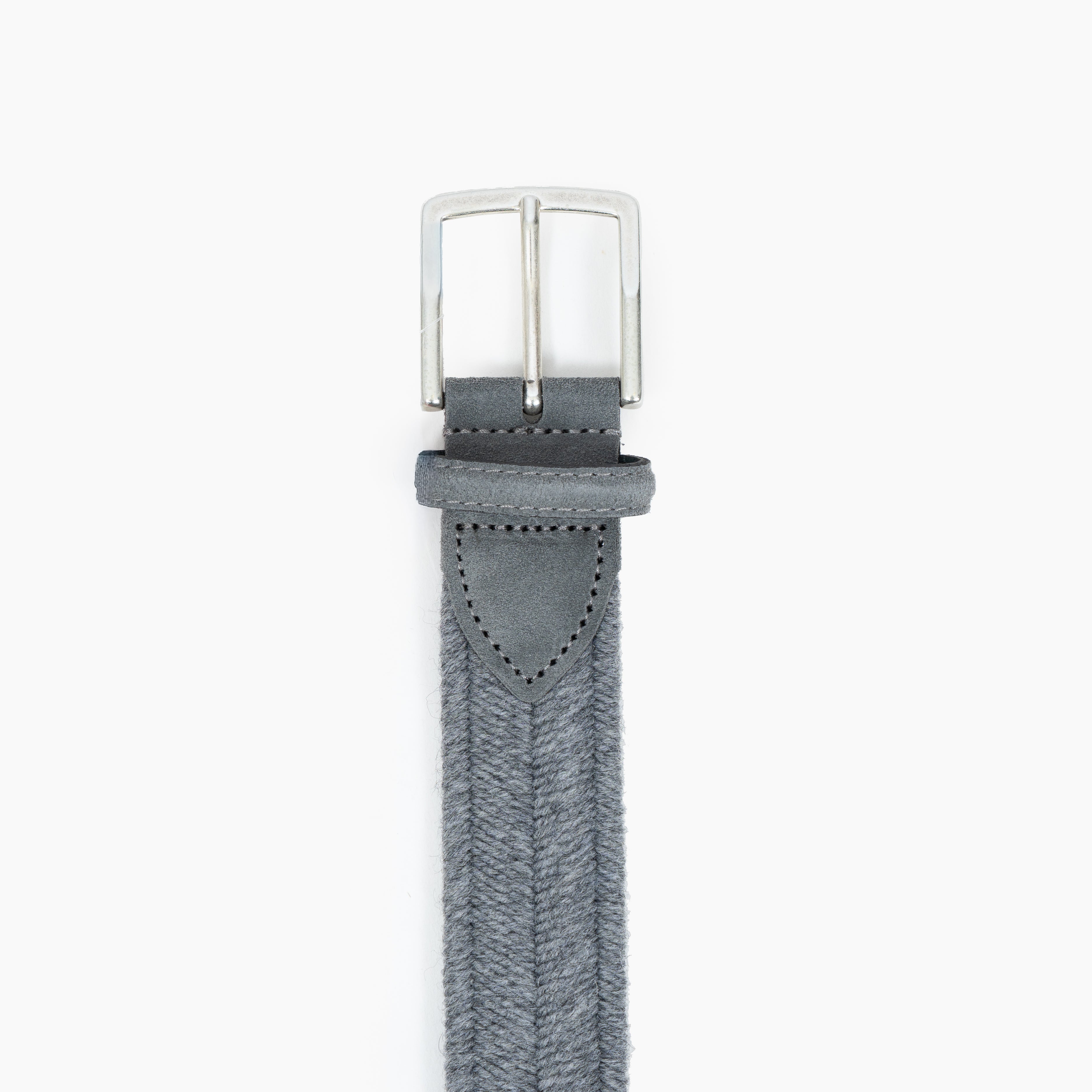 Athison Gevlochten Riem Lichtgrijs | Wool Stretch