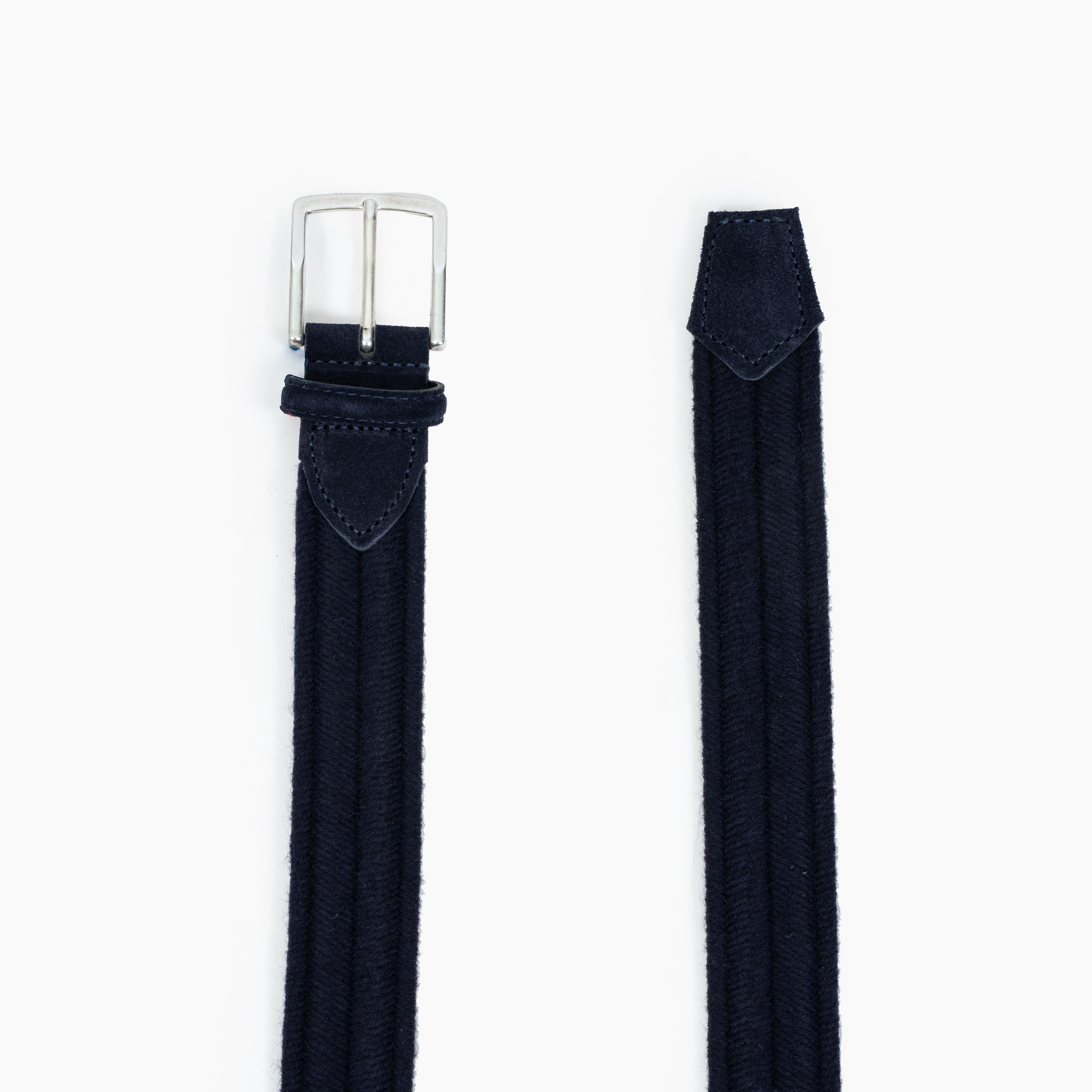 Athison Gevlochten Riem Blauw | Wool Stretch