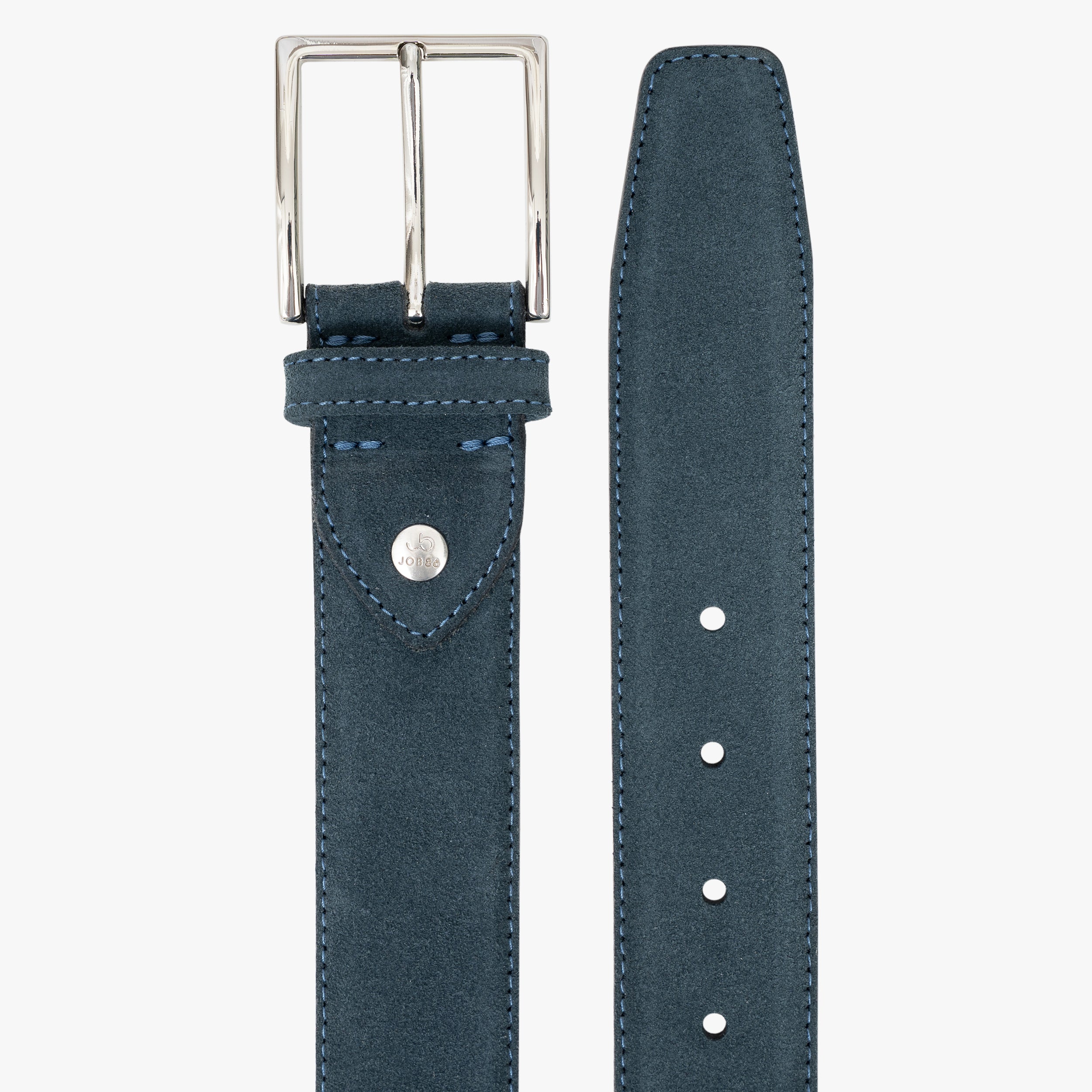 JOB86 Leren Riem Jeansblauw | Suède