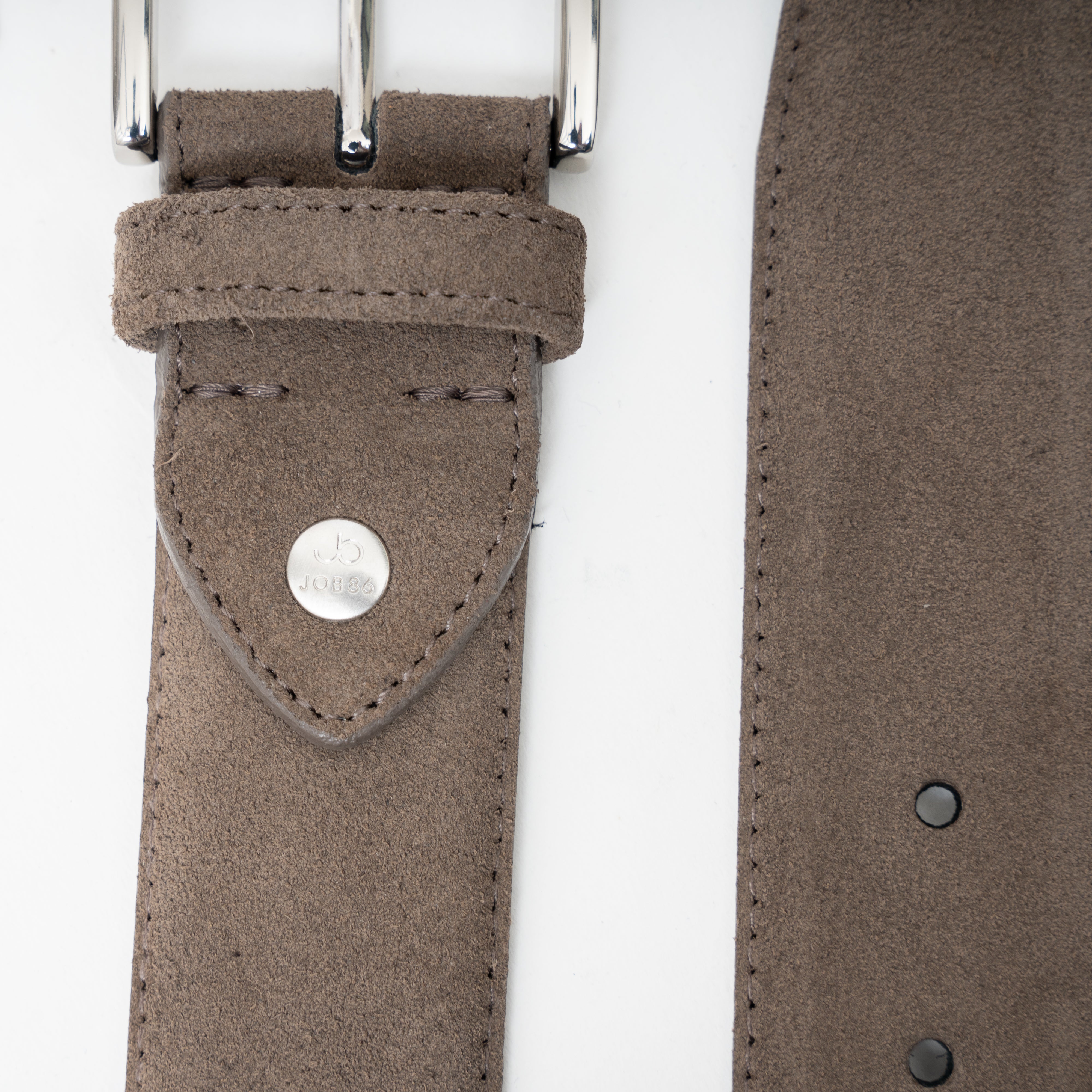 JOB86 Leren Riem Taupe | Suède