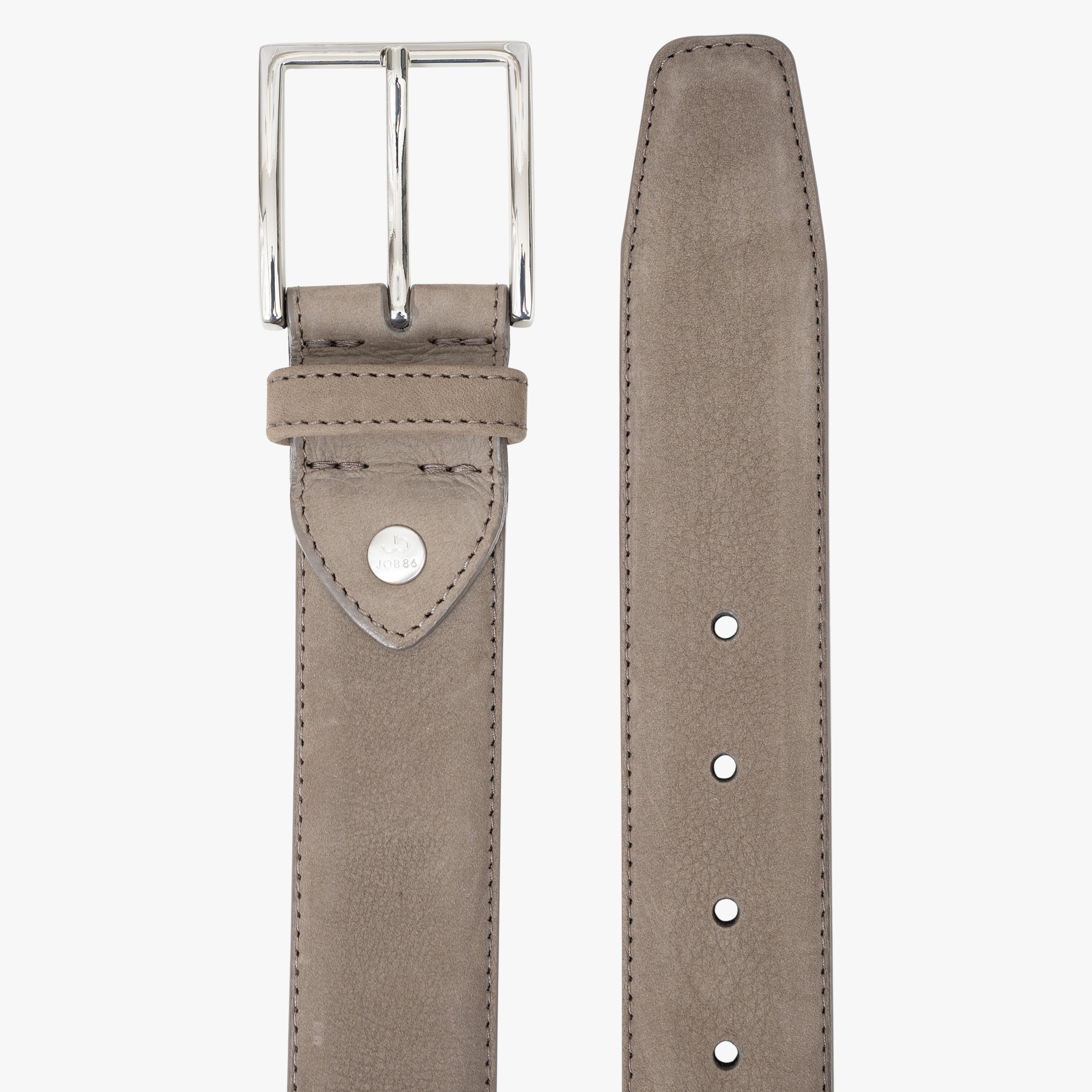 JOB86 Leren Riem Donker Taupe| Nubuck
