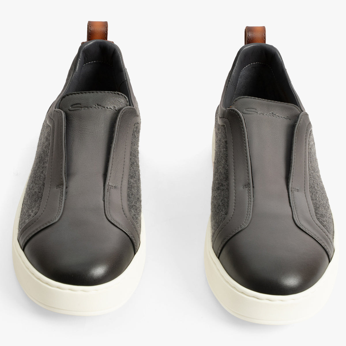 Santoni Sneakers Grijs | Slip-On Flannel