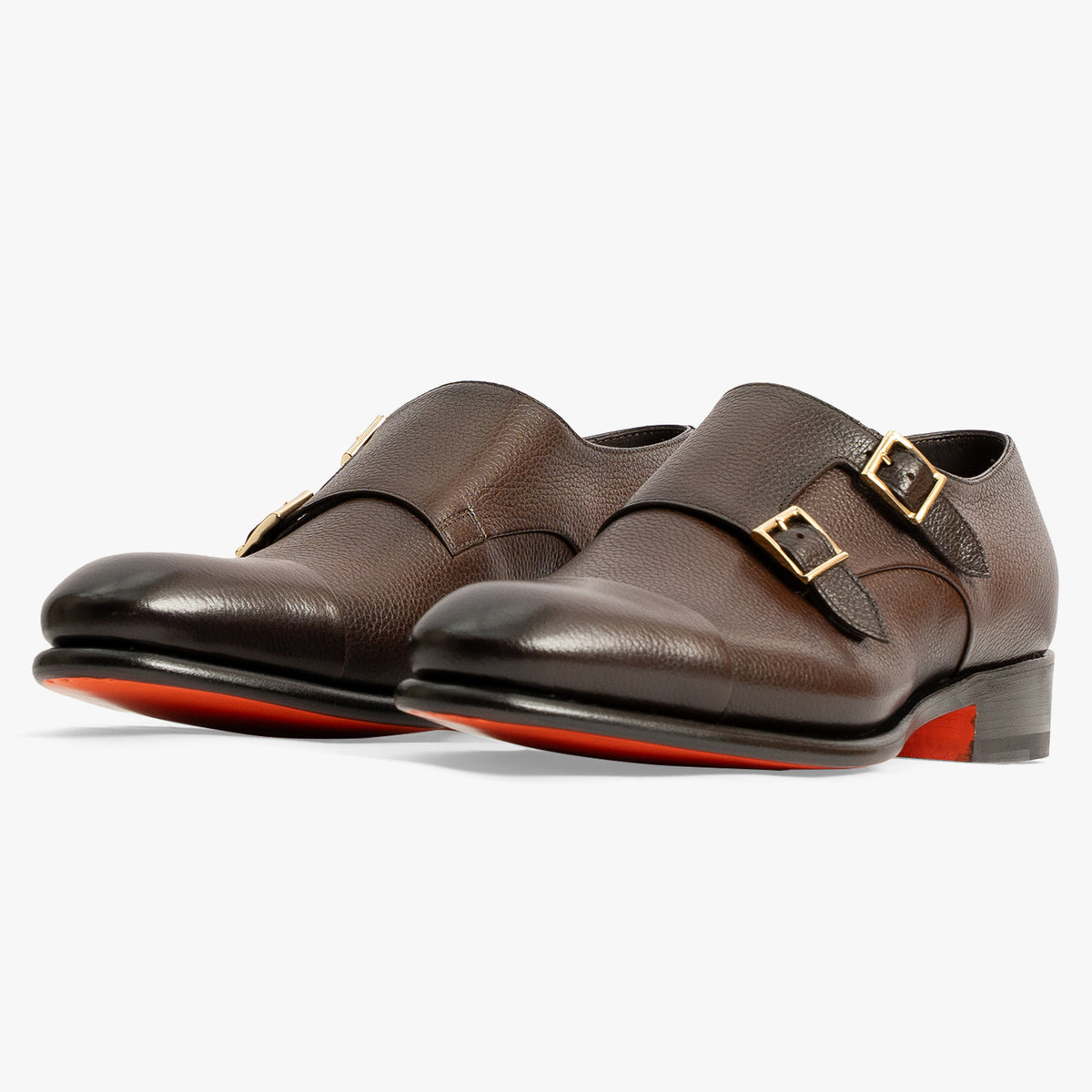Santoni Dubbele Gespschoen Bruin | Goodyear Welt