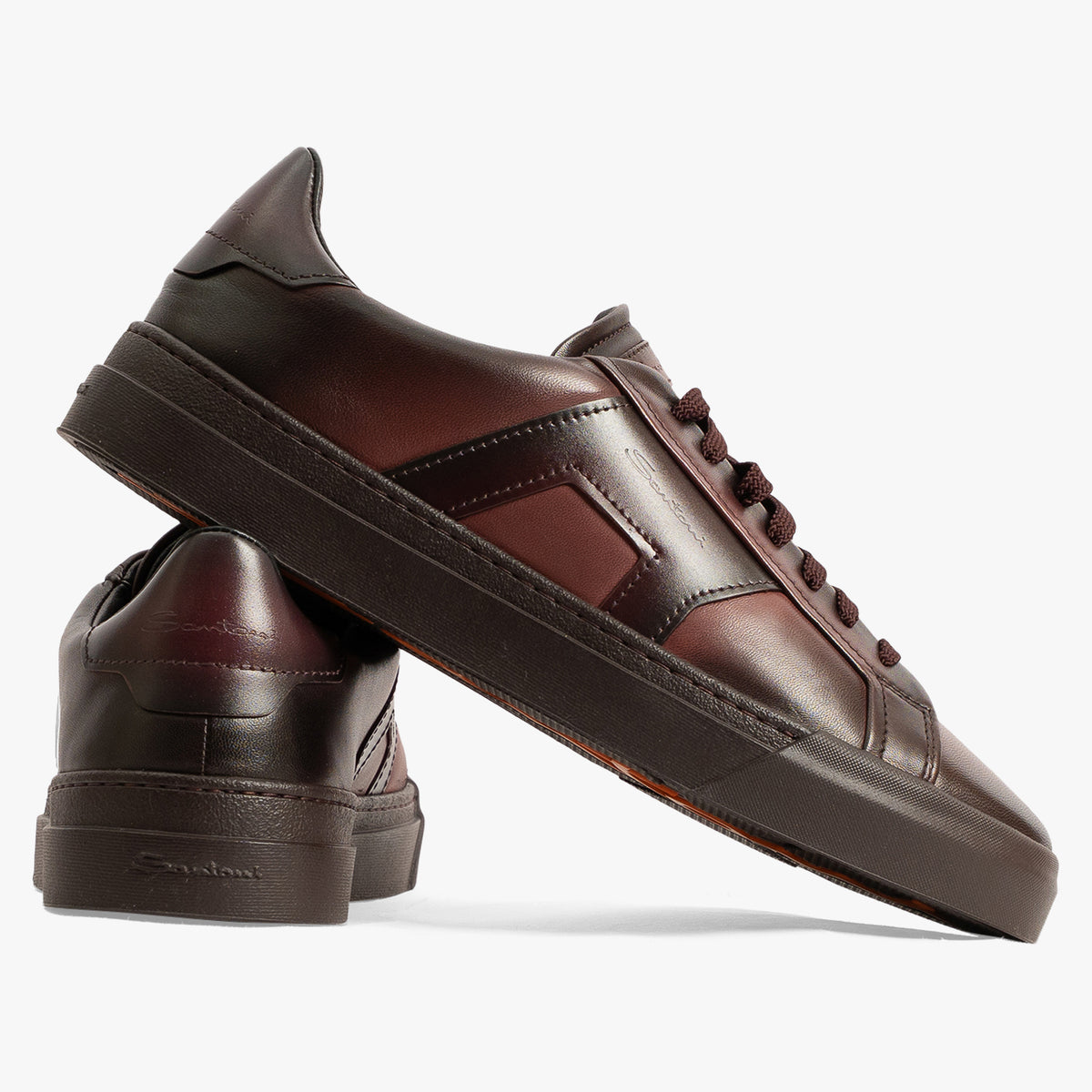Santoni Sneaker Bordeauxrood | Double Buckle