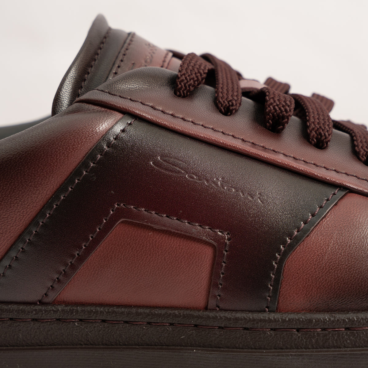 Santoni Sneaker Bordeauxrood | Double Buckle
