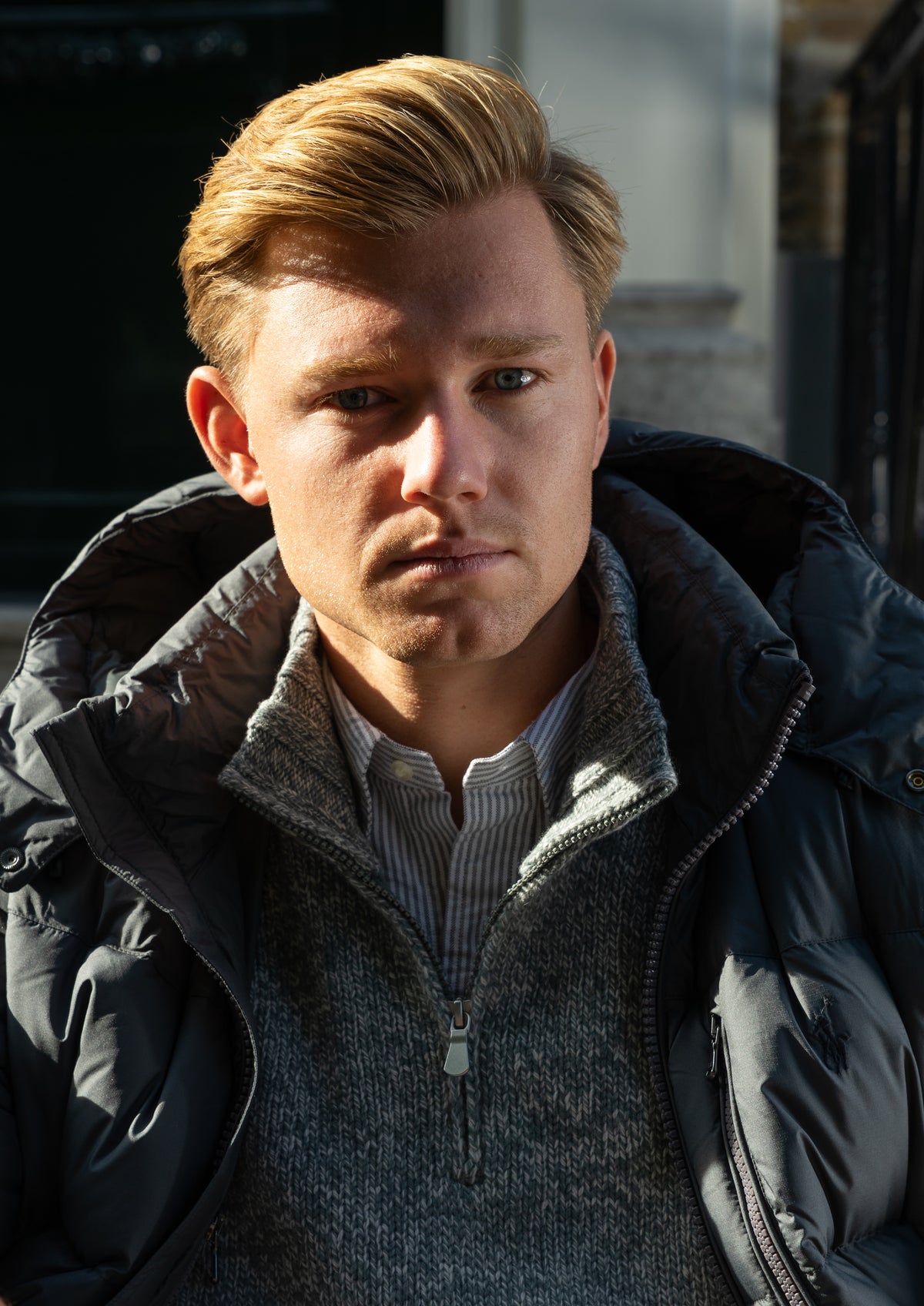 Outfit 45 – Ralph Lauren donsjack met Gran Sasso half-zip trui